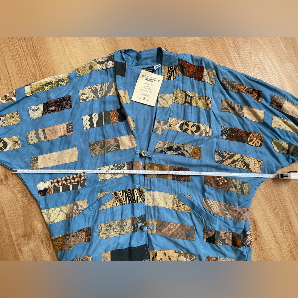 Vintage Nwt Patchwork Jacket Blue Large Nativewea… - image 6